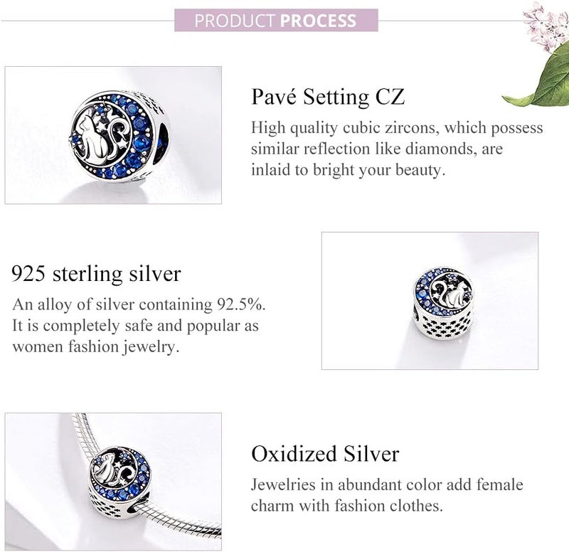 VOROCO Store Butterfly Dragonfly Cat Charm for Bracelet Cute Animal Collection Bead & Charm for Women Girls 925 Sterling Silver Pendant & Dangle Charm Jewelry for Bracelet and Necklace - Image 5