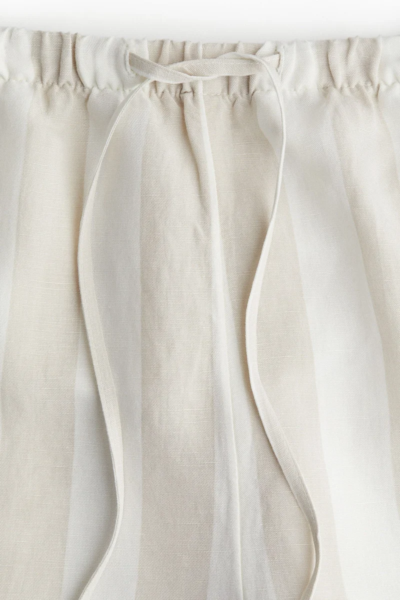 اتش اند ام Linen-blend drawstring shorts