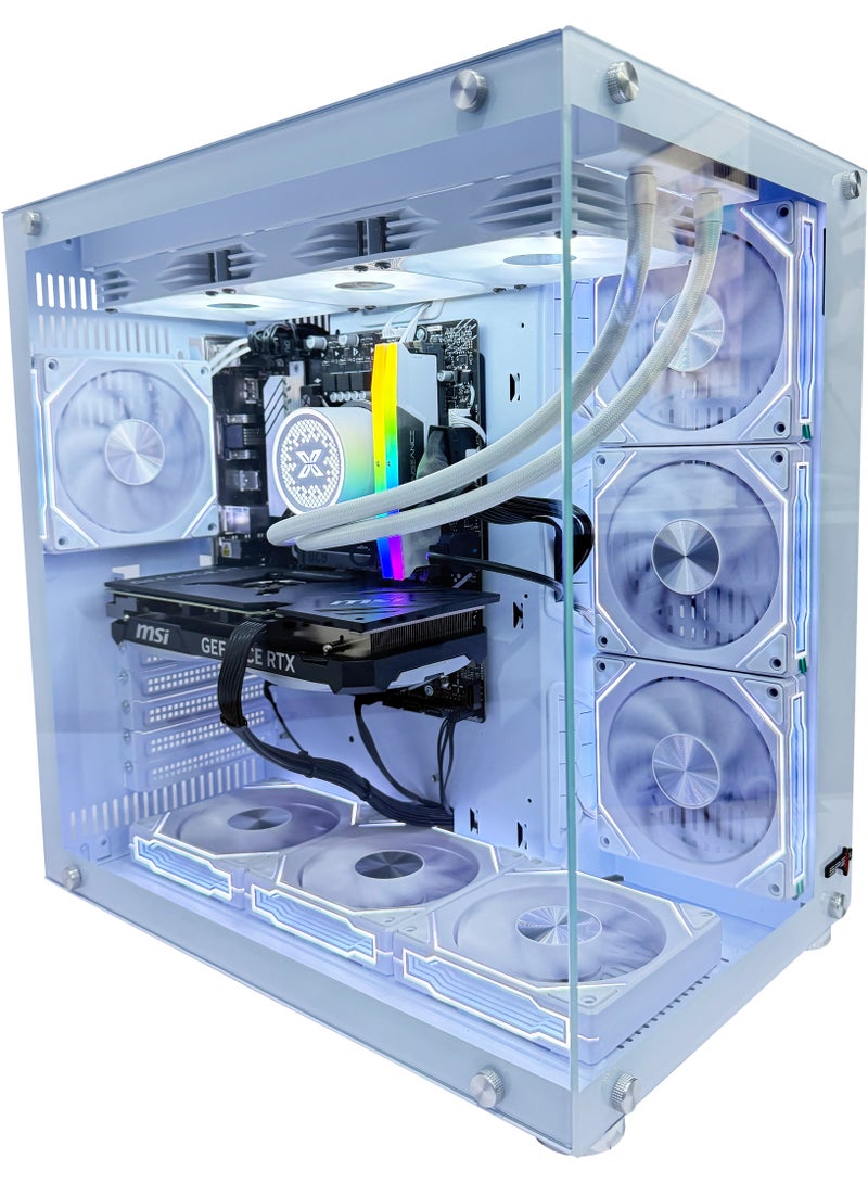 Setup Master Gaming PC RTX 4060, Intel i5-14400F Processor, B760M-K D5 Motherboard, DDR5 16GB RAM, 1TB M.2 SSD, 7 Fans Case White RGB Windows 11 Pro White - Image 3