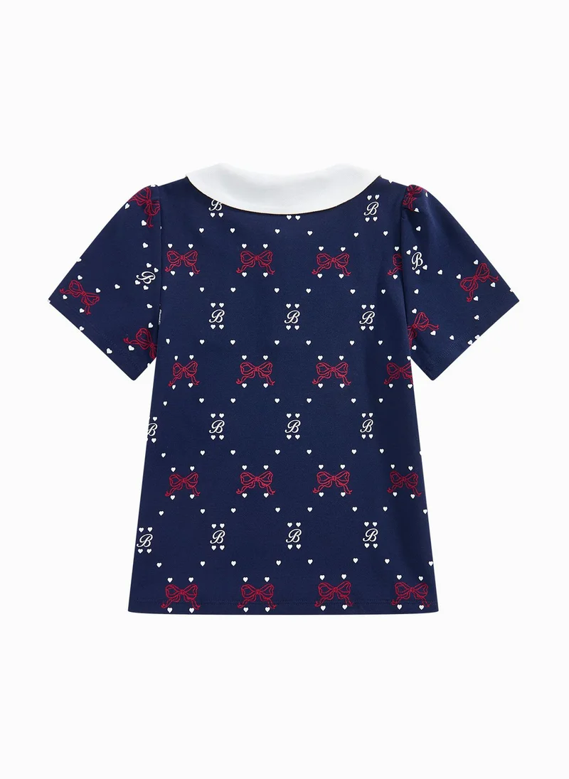 Balabala Kids Girl Lapel Short-Sleeved T-Shirt