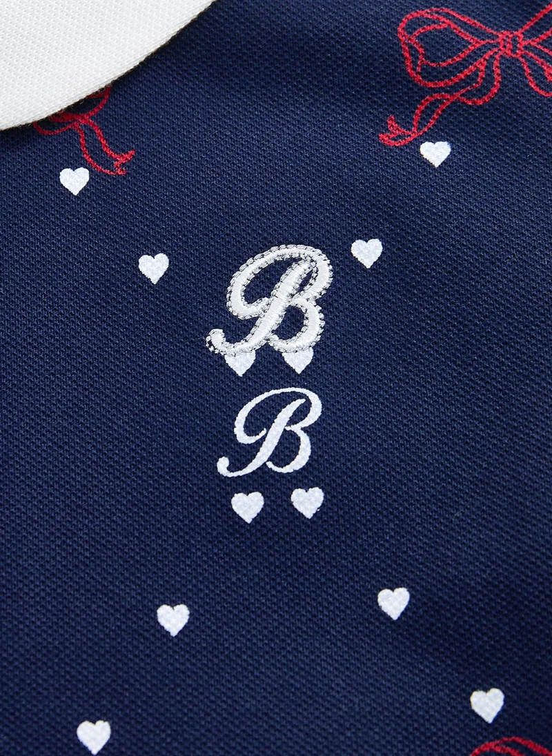 Balabala Kids Girl Lapel Short-Sleeved T-Shirt