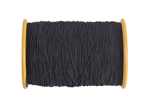 KONMAY Elastic Sewing Thread for Sewing Machine, 1100 Yards 0.5mm Black&White Elastic Sewing Thread for Shirring, Smocking, Gathering, Stretchy Strings for Bracelets - Image 3