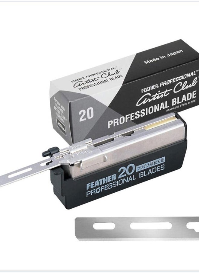 Feather Artist Club Professional Single Edge Razor Blades - (20 Count) - Single Straight Edge Razor Blade Refills for Shaving With Straight Edge Razors - For Men & Barbers  - Image 5