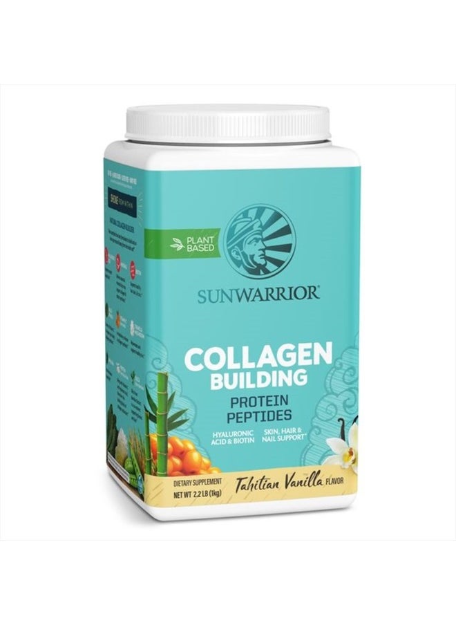 Sunwarrior Collagen Peptides Building Powder | Vegan Collagen for Women Plant-Based Protein Powder | Hyaluronic Acid, Biotin, Silica, Vitamin C for Hair Skin & Nails | 40 Servings, Vanilla Flavored  - Image 1