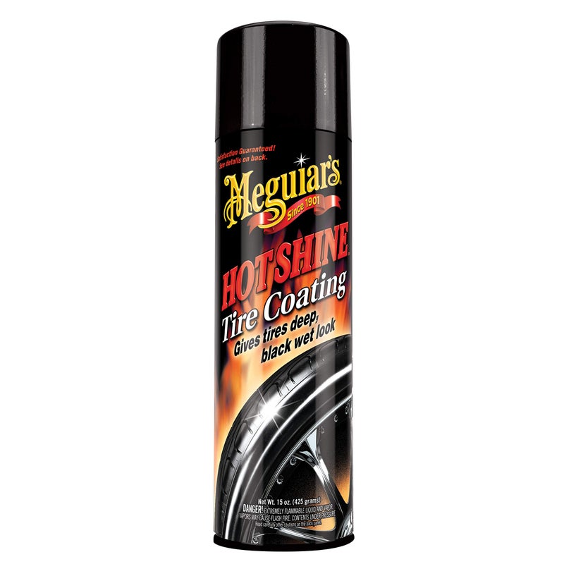 Meguiars Hot Shine High Gloss Tire Coating Give Tires a Deep Wet Shine and LongLasting Protection with an Advanced SelfSpreading Formula 15 Oz Aerosol Spray Can
