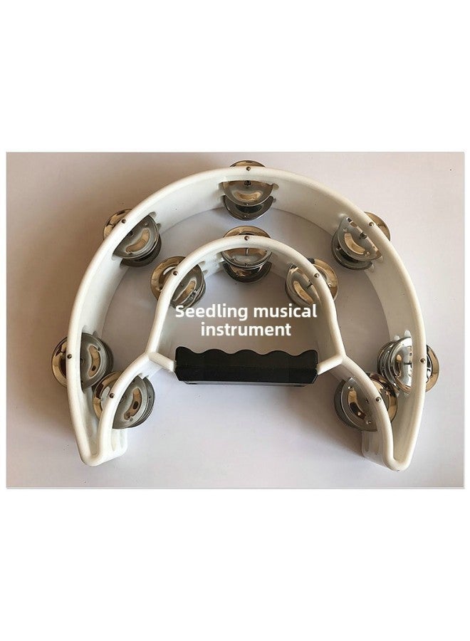 Flower Drum Ring Rattle Orff Percussion Hand Rattle Children's Musical Instruments Music Early Education Musical Instruments-Color:White - Image 1