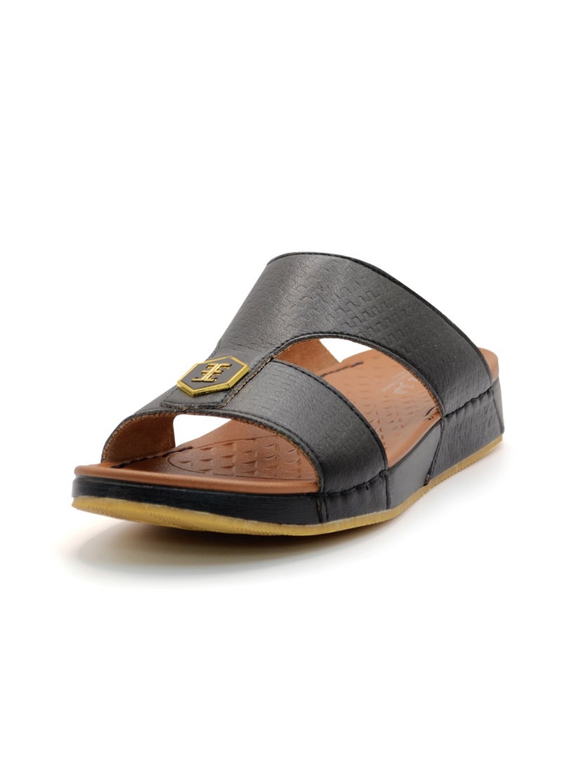 AL BAAZ Al Baaz Black Arabic Sandals for Men - Traditional Leather Men Sandals  - Image 1