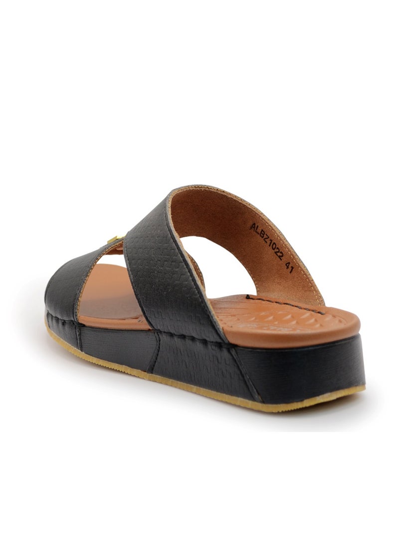 AL BAAZ Al Baaz Black Arabic Sandals for Men - Traditional Leather Men Sandals  - Image 3