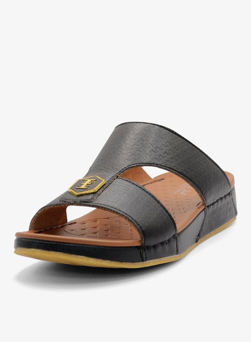 Al Baaz Black Arabic Sandals for Men - Traditional Leather Men Sandals - Image 2