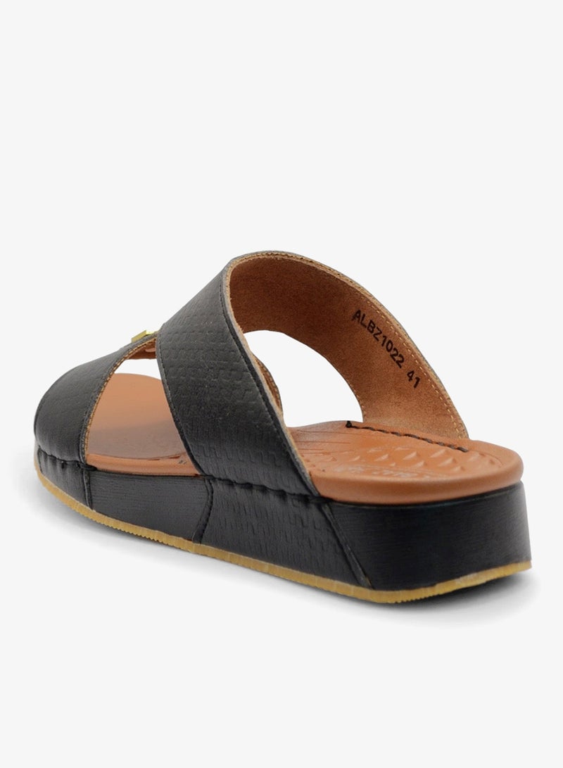 Al Baaz Black Arabic Sandals for Men - Traditional Leather Men Sandals - Image 3