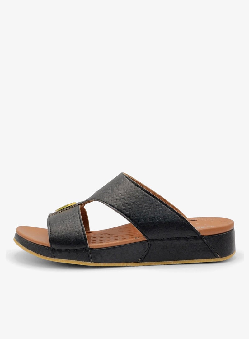 Al Baaz Black Arabic Sandals for Men - Traditional Leather Men Sandals - Image 1