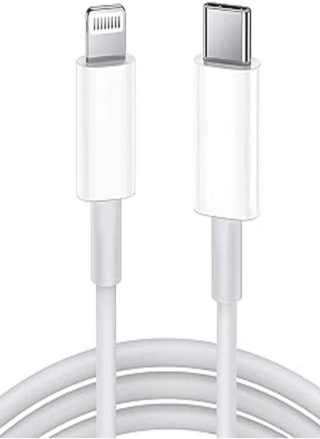 ONE TO FOUR - Usb c to lightning cable [mfi certified] compatible with iphone 12 pro max/12/11 pro/x/xs/xr/8 plus/airpods pro, supports power delivery, 1m, white - Image 1