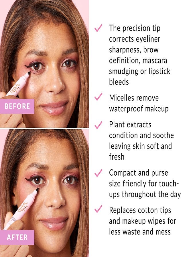 THE QUICK FLICK Reusable Waterproof Makeup Remover Pen - Quick Fix Makeup Eraser Pen for Smudged Eyeliner, Mascara, Brows - Instant Lipstick Remover - Travel Friendly, On-the-Go Touch-Ups, Easy to Use - Image 5