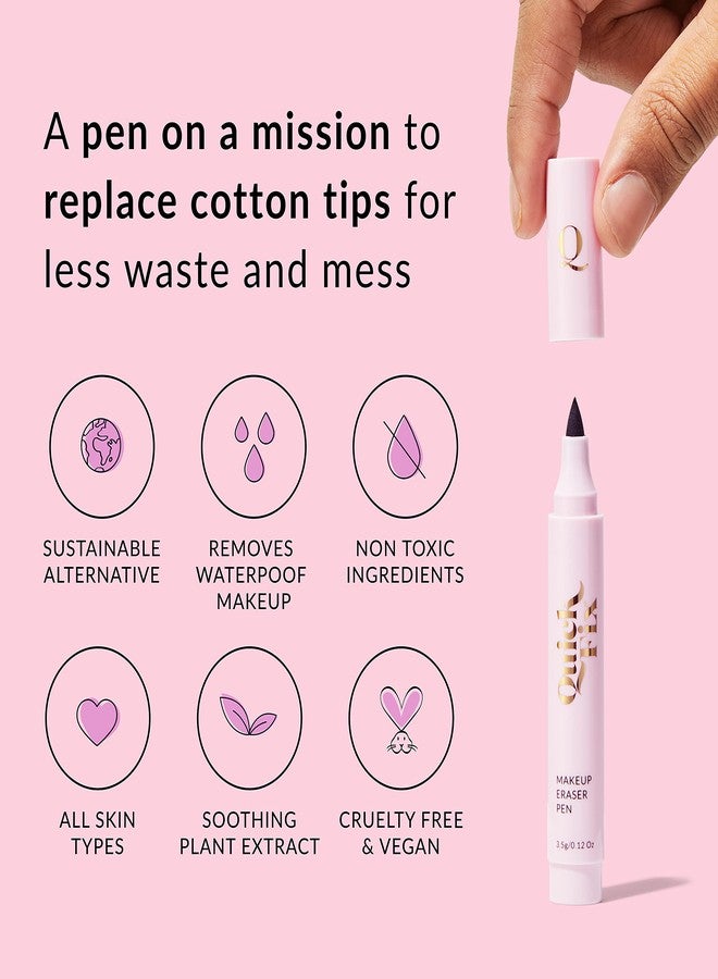 THE QUICK FLICK Reusable Waterproof Makeup Remover Pen - Quick Fix Makeup Eraser Pen for Smudged Eyeliner, Mascara, Brows - Instant Lipstick Remover - Travel Friendly, On-the-Go Touch-Ups, Easy to Use - Image 3