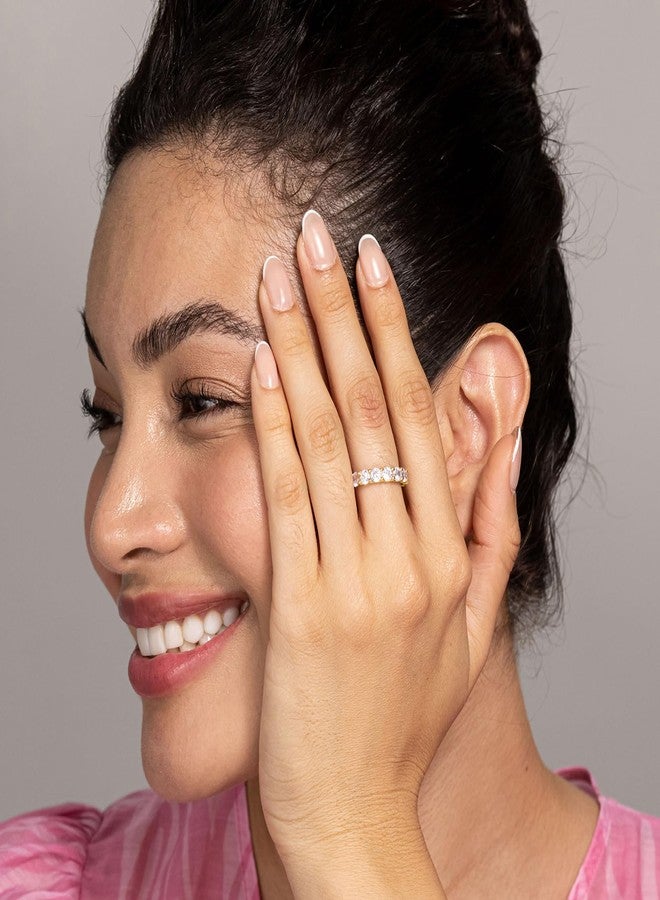 بافوا خاتم الحب من بافوي مطلي بالذهب الأصفر عيار 14 قيراطًا مرصع بالزركونيا المكعبة - خواتم قابلة للتكديس 4 مم للنساء مقاس 7 - Image 2