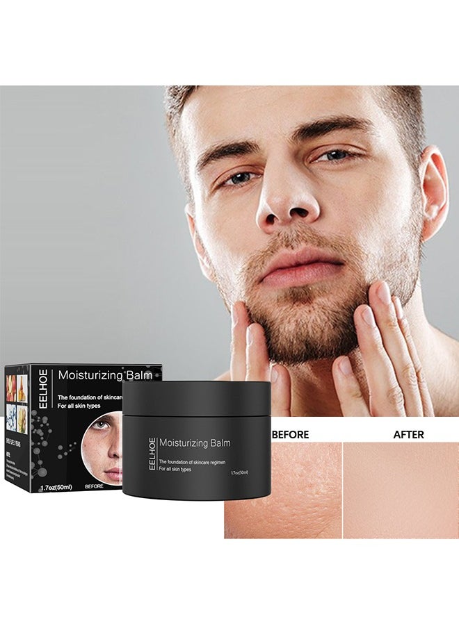 EELHOE Moisturizing Balm，Men's Moisturizing Face Cream 50ml,Refreshing and Moisturizing,Shrinking Pores,Reducing Skin Relaxation,Suitable for All Skin Types  - Image 1