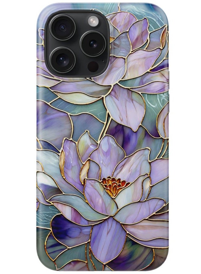 Goodon for iPhone 16 Pro Case Cute - Wireless Charging Compatible - Dual-Layer Hard Shell + Silicone Cover - Protective Phone Case with Trendy Designs for Women - Abstract Lotus - Image 1