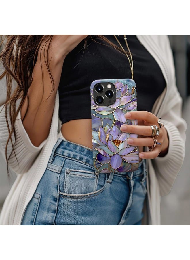 Goodon for iPhone 16 Pro Case Cute - Wireless Charging Compatible - Dual-Layer Hard Shell + Silicone Cover - Protective Phone Case with Trendy Designs for Women - Abstract Lotus - Image 3