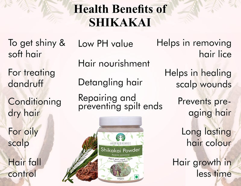 AYURVEDASHREE Shikakai Powder 100 Gm | Acacia concinna Fruit Pods Powder | Natural Hair Cleanser & Conditioner | Vegan | Non GMO | Vegan - Image 5