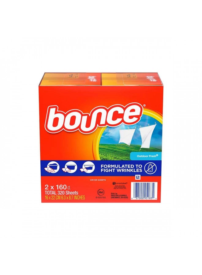Bounce Fabric Softener Dryer Sheet Outdoor Fresh, 160 Sheets (Pack of 2) - Image 2
