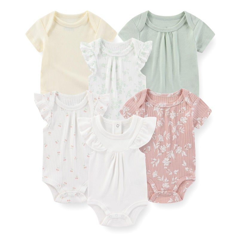 JELYLOVE Fashion Baby Boy Girl Bodysuits 6-Pack Casual Cotton Soft Infants Outfit New born Clothes - Image 1