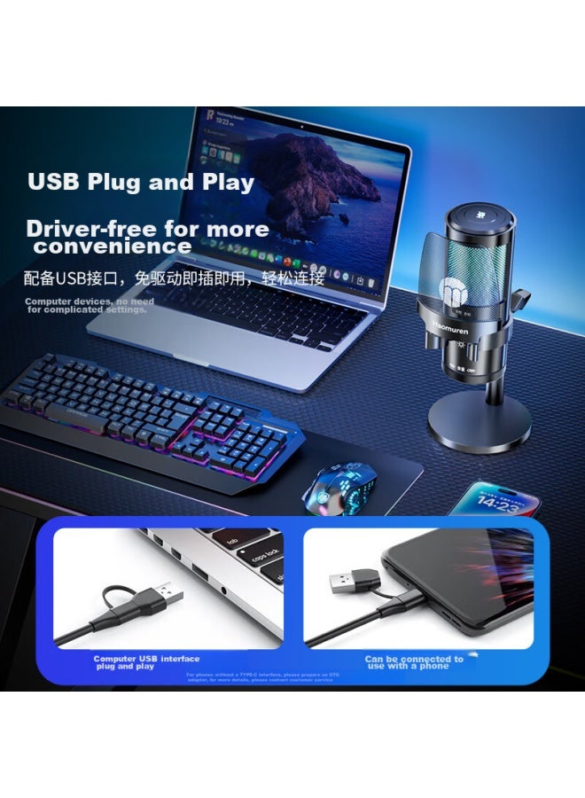 The Good Shepherd Good Shepherd Computer Microphone For Gaming, E-sports, Noise Reduction, Condenser Karaoke Recording, Professional Sound Card Host Equipment, Microphone, Desktop Suspended Arm, Desktop, Mobile Phone, Laptop, Usb Wired - Image 4