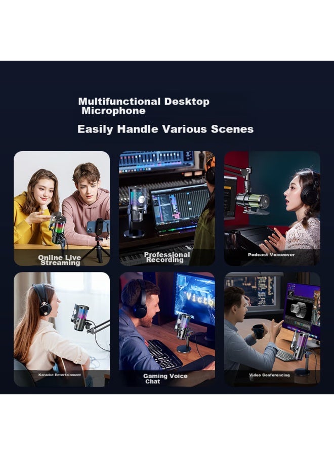 The Good Shepherd Good Shepherd Computer Microphone For Gaming, E-sports, Noise Reduction, Condenser Karaoke Recording, Professional Sound Card Host Equipment, Microphone, Desktop Suspended Arm, Desktop, Mobile Phone, Laptop, Usb Wired - Image 2