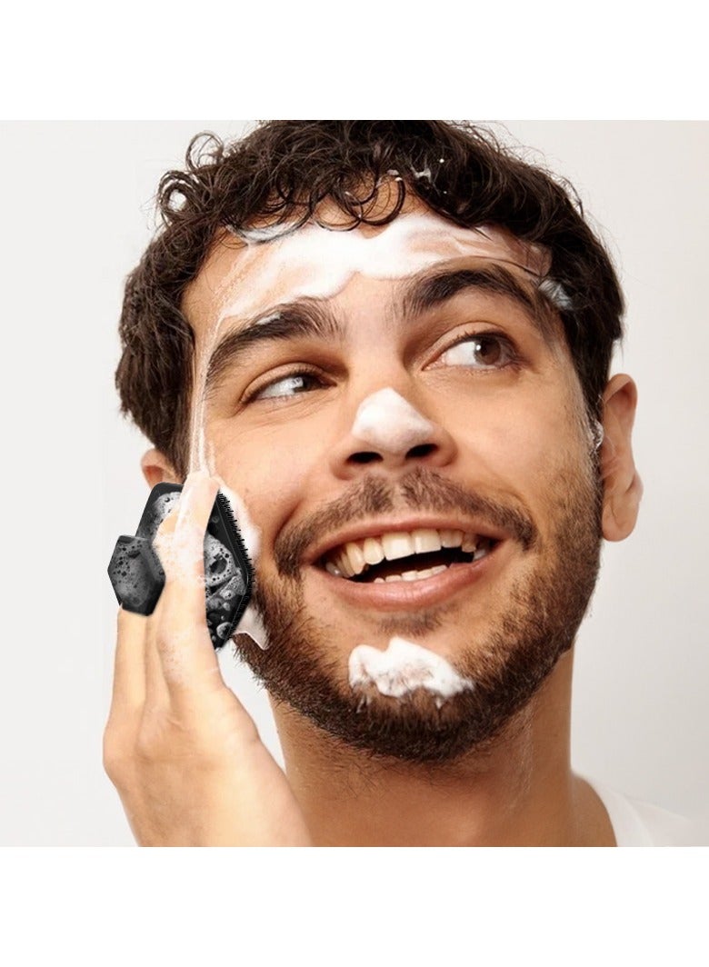 Generic Face Scrubber, Silicone Face Scrubber for Men, Gentle Exfoliator Pad & Massager, Facial Cleansing/Wash Brush - Removes Dead & Dry Skin（Blue）  - Image 2