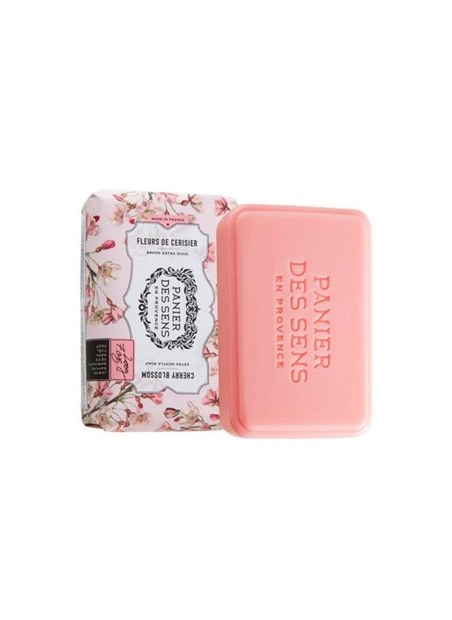 PANIER DES SENS Cherry Blossom Shea Butter Natural Bar Soap Bath & Body Soap Bars Made In France 95% Natural 2 Bars 7Oz/200G Each  - Image 3