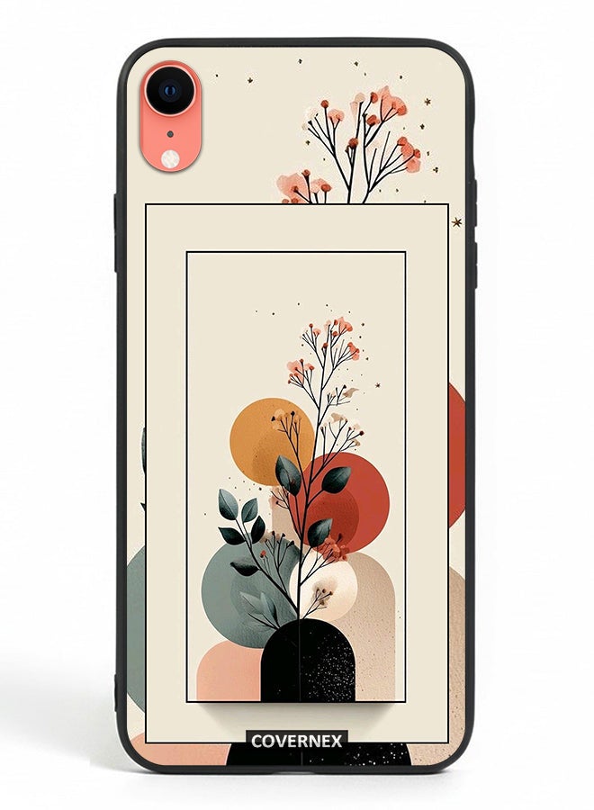Covernex Apple iPhone XR Protective Case Cover Printed Featuring Minimalist Plant and Abstract Shapes - Image 2