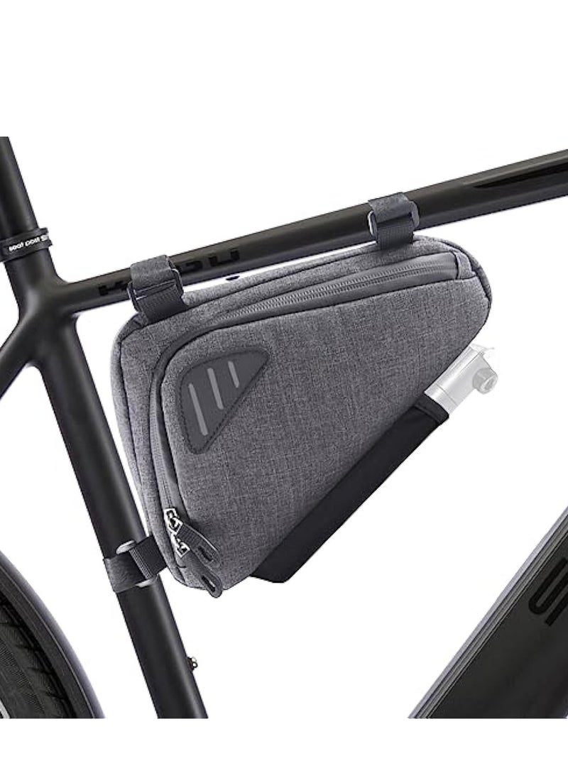 Generic Bike Triangle Bag, Top Tube Bike Bag, Water-Resistant Bike Frame Bag with Many Pockets, Front Frame Bag for Bicycles, Top Tube Bike Accessories Storage Pouch, Cycling Accessories Pack  - Image 1