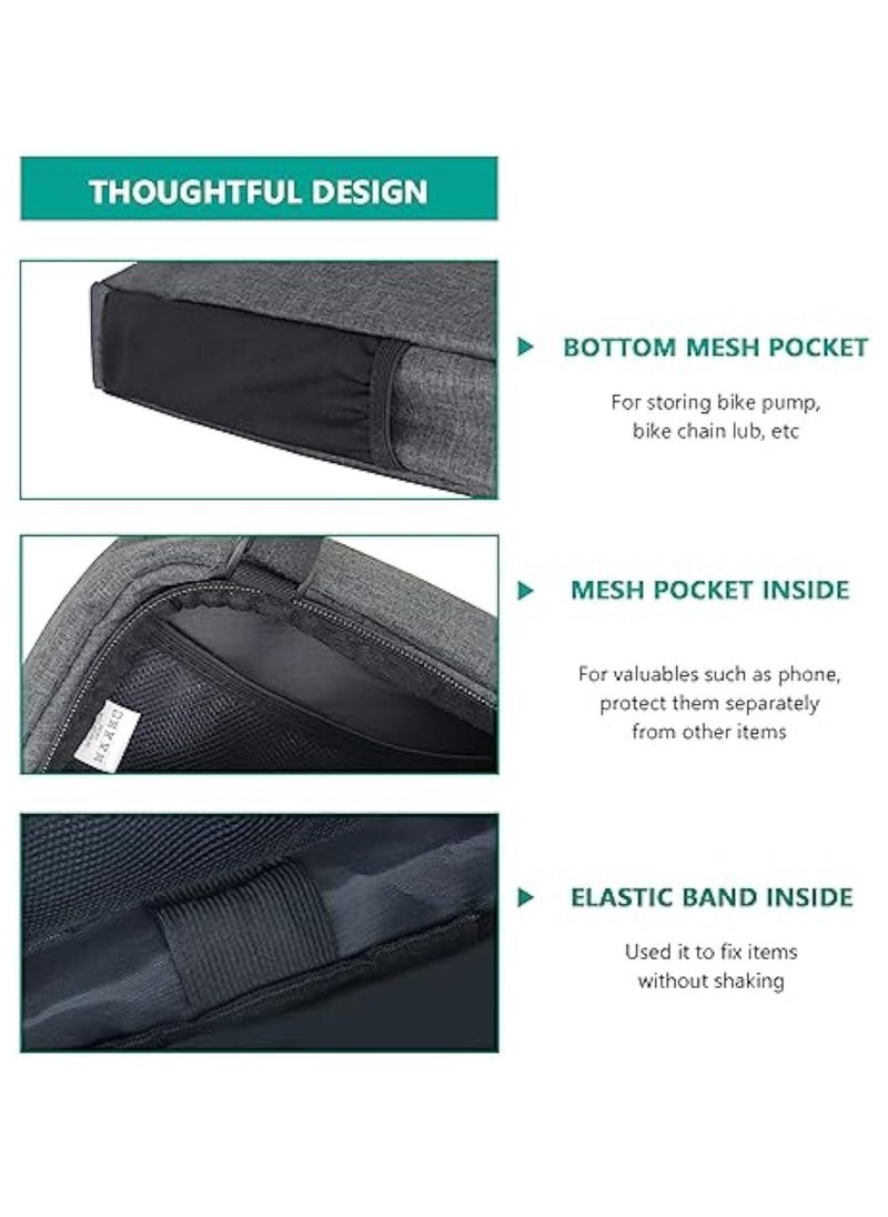 Generic Bike Triangle Bag, Top Tube Bike Bag, Water-Resistant Bike Frame Bag with Many Pockets, Front Frame Bag for Bicycles, Top Tube Bike Accessories Storage Pouch, Cycling Accessories Pack  - Image 2