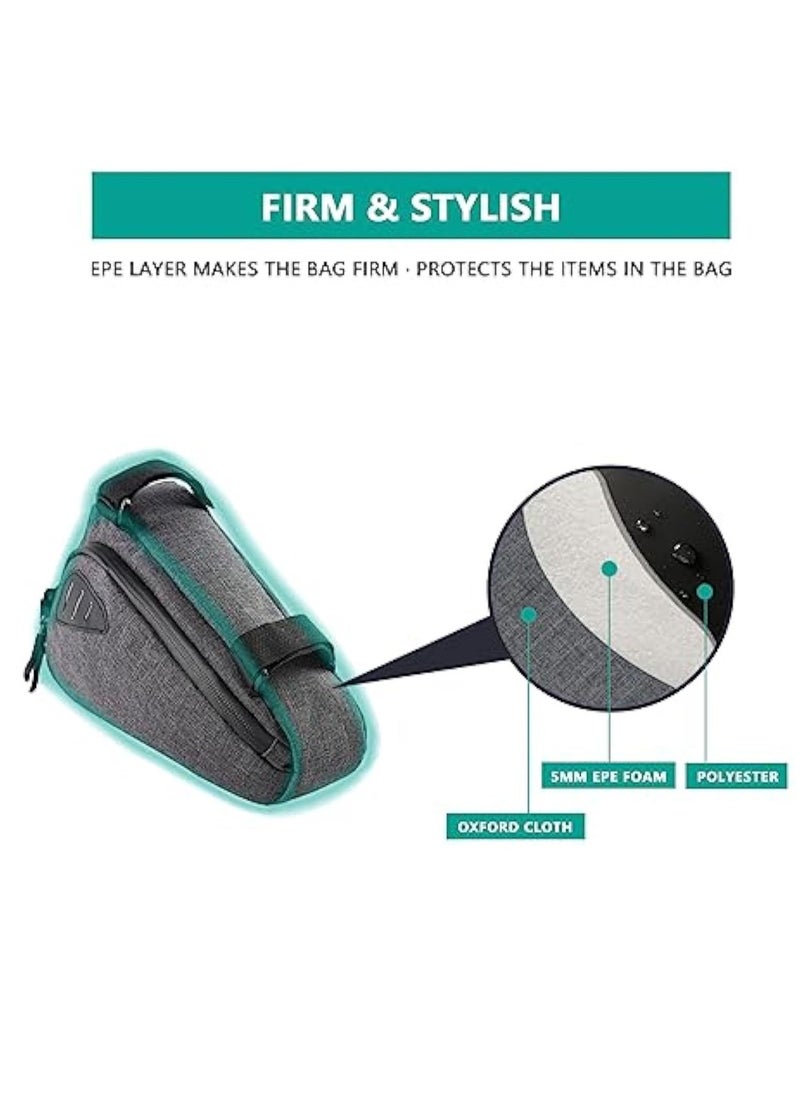 Generic Bike Triangle Bag, Top Tube Bike Bag, Water-Resistant Bike Frame Bag with Many Pockets, Front Frame Bag for Bicycles, Top Tube Bike Accessories Storage Pouch, Cycling Accessories Pack  - Image 4