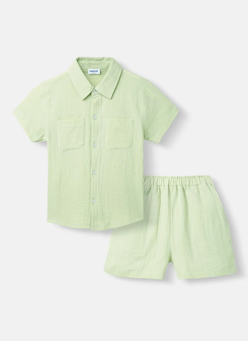 Nautinati Boys’ Shirt and Shorts Set | Front Pocket Shirt | Clothing Set for 2-10 Years