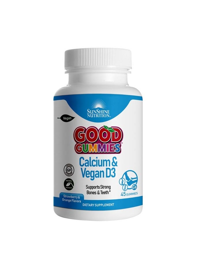 سنشاين نيوترشن Sunshine Nutrition Good Gummies Calcium & Vegan D3 Gummies 45s