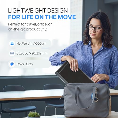 Geonix 14" Tri-Screen Portable Dual Monitor – Foldable 1080p Display Extender for 14–17" Laptops, USB-C & Mini HDMI, HDR, Kickstand, Compatible with Windows - Image 2
