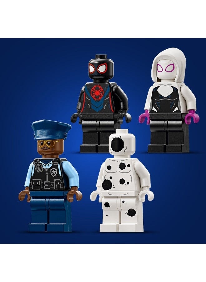 LEGO - Marvel Spider-Verse: Miles Morales vs. The Spot - Super Heroes Playset with a Buildable Toy Car, 4 Minifigures & a Shop - Birthday Gift for 9 Plus Year Old Boys & Girls 76311 (375 pieces) - Image 1