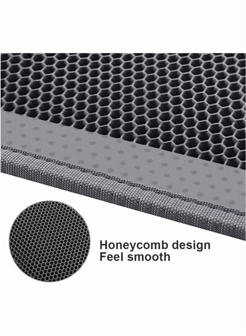 Cat Litter Mat,Pet Cat Supplies,Cat Litter Mat Waterproof,Urine Proof Trapping Mat,Soft EVA Material Cat Litter Mat,Cat Litter Mat Double Layer, Cat Litter Mat with Honeycomb  Design,Easy Clean Cat Litter Mat,Scatter Control,Non-Slip,Foldable Cat Litter Mat,60 by 45 Centimeters,Black - Image 5