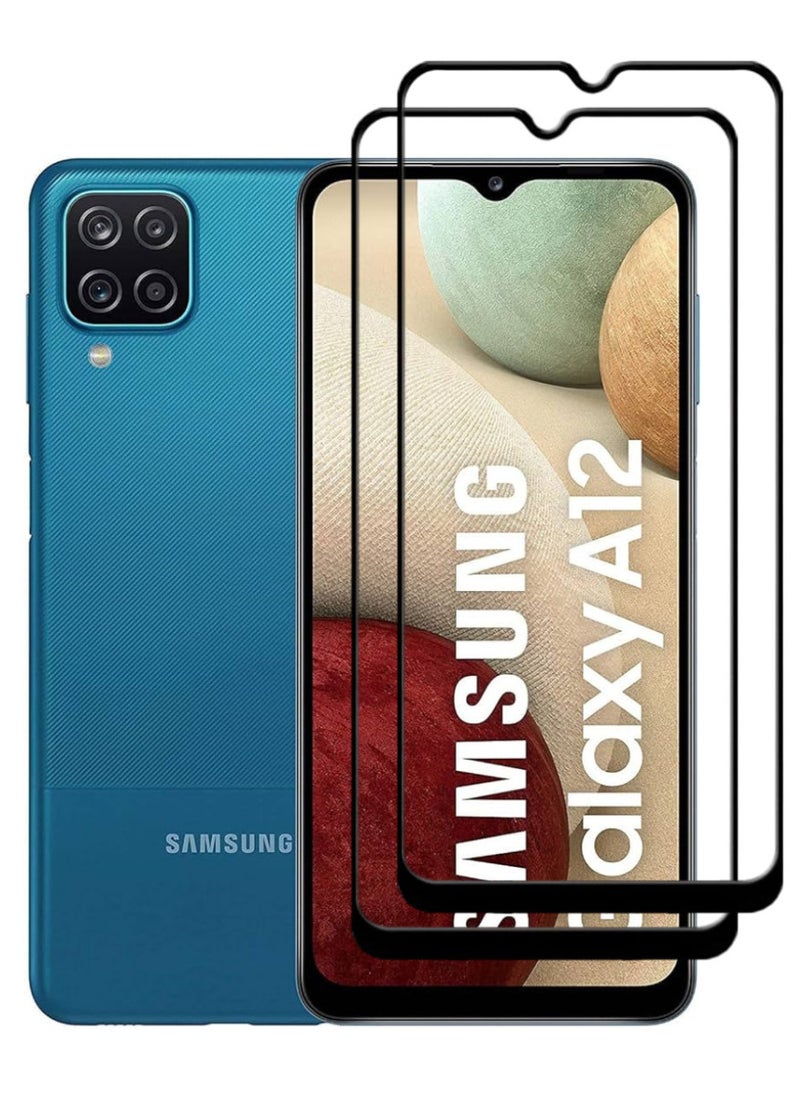 ACLIX 2 Pieces Antistatic ESD Dustproof Premium Quality High Definition Tempered Glass Screen Protector Designed For Samsung Galaxy A12 - Image 1