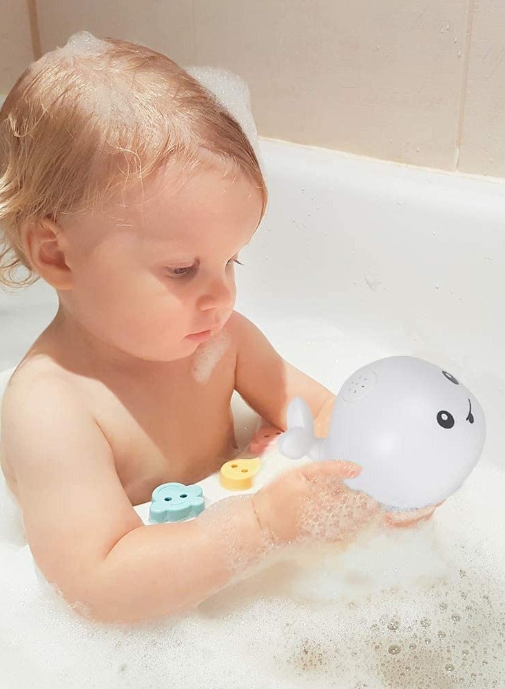 Barakah Baby Bath Toys, Fountain Light Up Whale Baby Pool Toddlers Toy with LED Light Whale Spray Water Toy for Kids, Induction Sprinkler Bathtub Toys Bathroom Shower Swimming Pool Outdoor Water Toy (White) - Image 4