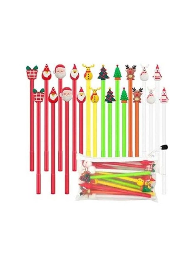 Set of 14 Gel Pens, Christmas Pens, Ballpoint Pens, Santa Christmas Roller Pen, Black for Stationery, Kids Gift - Image 2