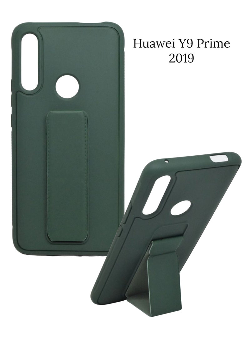 BORTONY Fully Covered With Finger Grip Stand Holder Anti Slip Shockproof Protective Case Cover For Huawei Y9 Prime 2019 - Image 1