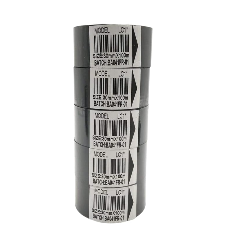 True-Ally 5 لفات شريط الطباعة الساخنة نقل حراري 30 مم × 100 م لآلة ترميز التاريخ طابعة الطباعة الساخنة 241 241B 241S TJ-08 DY-8 DY-6 (أسود) - Image 2