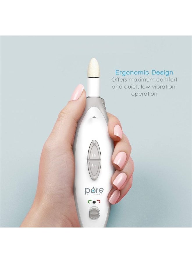 Pure Enrichment PureNails 10-Piece Professional Manicure and Pedicure Kit - Electric Nail Drill Set for Salon-Quality Grooming at Home - 7 Nail Drill Bits, 2 Speeds, LED Grooming Light and Storage Bag  - Image 3
