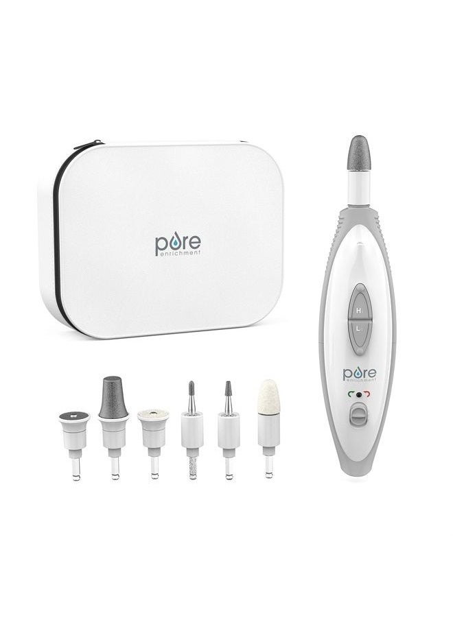 Pure Enrichment PureNails 10-Piece Professional Manicure and Pedicure Kit - Electric Nail Drill Set for Salon-Quality Grooming at Home - 7 Nail Drill Bits, 2 Speeds, LED Grooming Light and Storage Bag  - Image 1