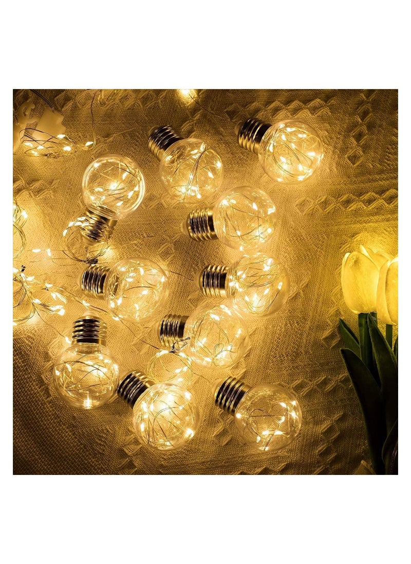 GGEROU Solar String Lights Curtain Wishing Icicle Ball Lights Waterproof with 8 Flashing Modes Indoor Outdoor Home Wedding Party New Year Garden Balcony Fence Warm White  - Image 2