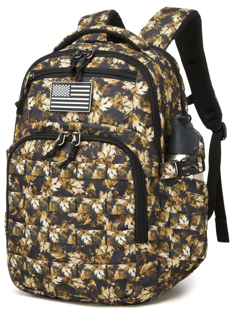 Wotony Military tactical backpack, backpack for men black small tactical assault bag (yellow maple, 18.5 inch) - Image 2