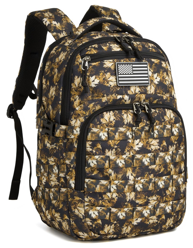 Wotony Military tactical backpack, backpack for men black small tactical assault bag (yellow maple, 18.5 inch) - Image 1