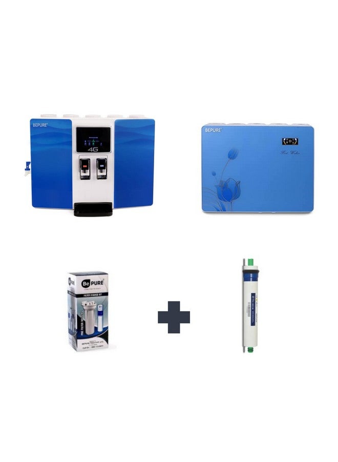 Bepure Annual Filter Change Kit + RO Membrane for Bepure 4G and BLU Under Sink Model with Alkaline Cartridge - Image 1