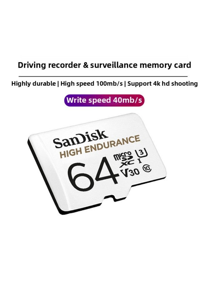 Sandi 32GB 64G 128G 256G TFC CarLog & Security Monitoring Special Memory Card U3-Color:White-Capacity:128GB